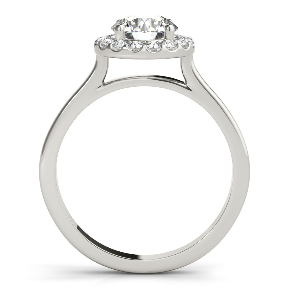 Elegant Halo Round Diamond Engagement Ring — 9K/18K Gold & Platinum