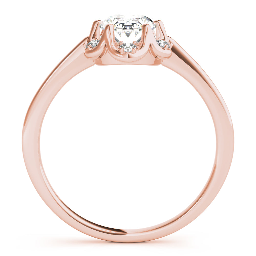 Vintage-Inspired Fashion Rings Oval Diamond Engagement Ring — 9K/18K Gold & Platinum