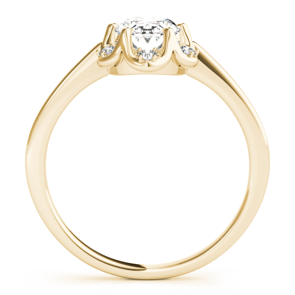 Vintage-Inspired Fashion Rings Oval Diamond Engagement Ring — 9K/18K Gold & Platinum