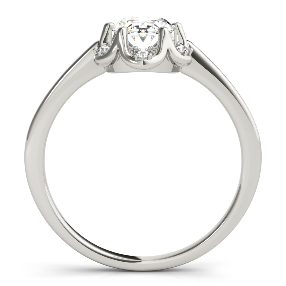 Vintage-Inspired Fashion Rings Oval Diamond Engagement Ring — 9K/18K Gold & Platinum