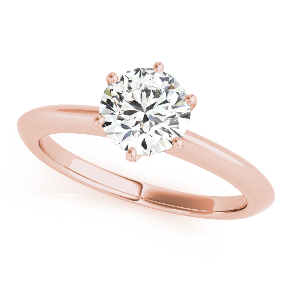 Heirloom 6 Prong Solitaire Round Diamond Engagement Ring — 9K/18K Gold & Platinum