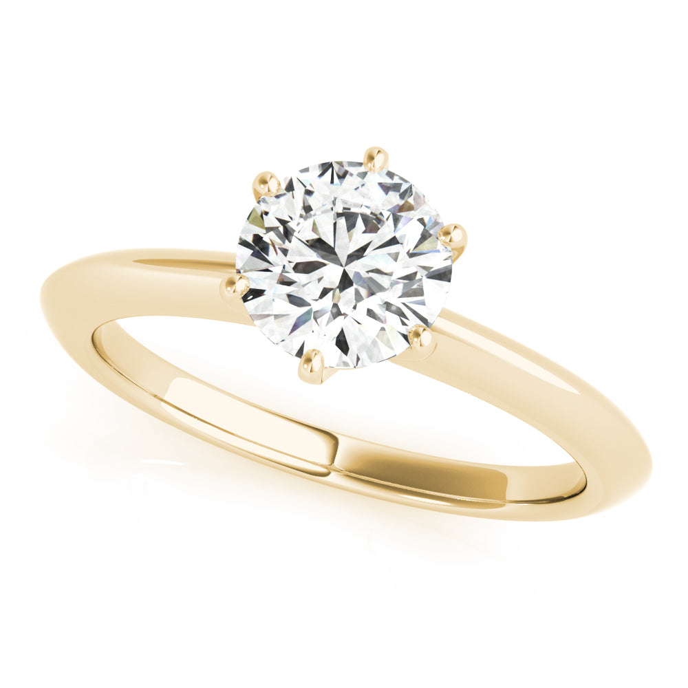 Heirloom 6 Prong Solitaire Round Diamond Engagement Ring — 9K/18K Gold & Platinum