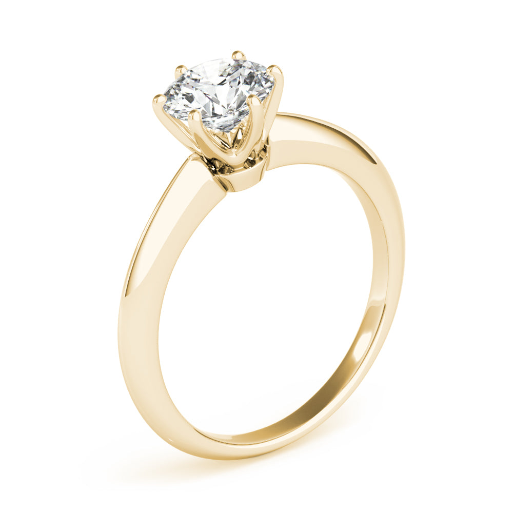 Heirloom 6 Prong Solitaire Round Diamond Engagement Ring — 9K/18K Gold & Platinum