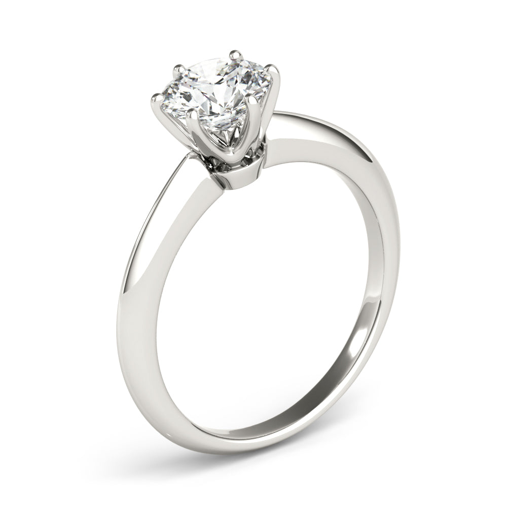 Heirloom 6 Prong Solitaire Round Diamond Engagement Ring — 9K/18K Gold & Platinum