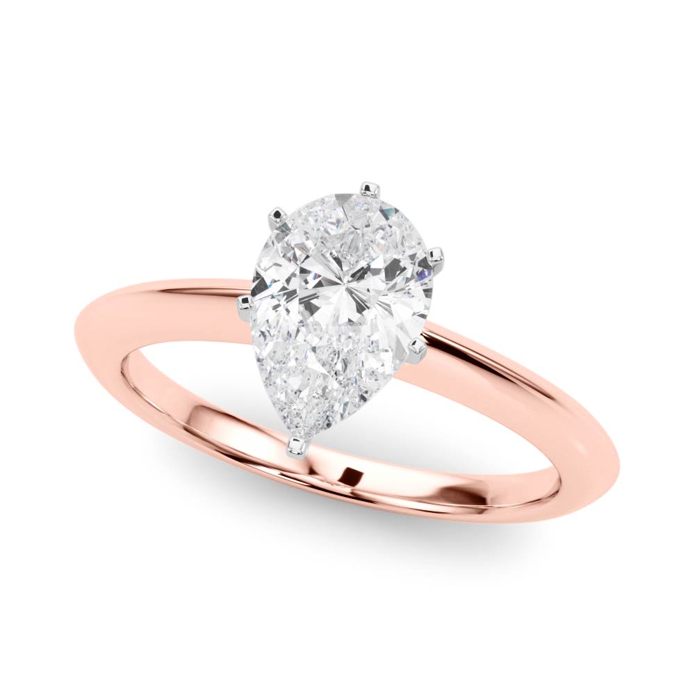 Heirloom 6 Prong Solitaire Round Diamond Engagement Ring — 9K/18K Gold & Platinum