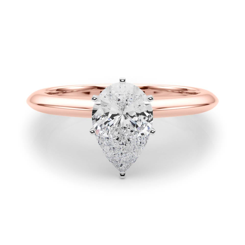 Heirloom 6 Prong Solitaire Round Diamond Engagement Ring — 9K/18K Gold & Platinum