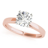 Luxe Cathedral Shank Solitaire Round Diamond Engagement Ring — 9K/18K Gold & Platinum