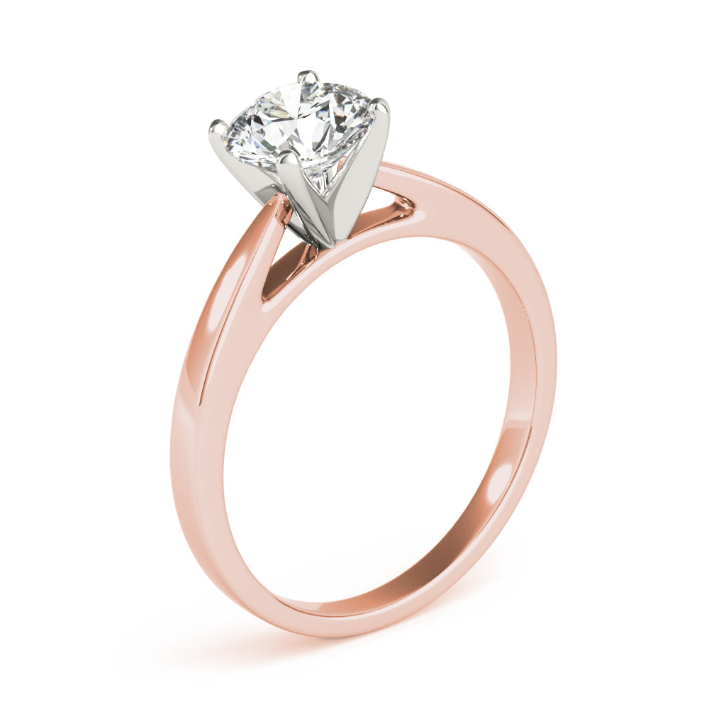 Luxe Cathedral Shank Solitaire Round Diamond Engagement Ring — 9K/18K Gold & Platinum