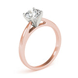 Luxe Cathedral Shank Solitaire Round Diamond Engagement Ring — 9K/18K Gold & Platinum