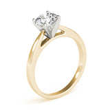 Luxe Cathedral Shank Solitaire Round Diamond Engagement Ring — 9K/18K Gold & Platinum
