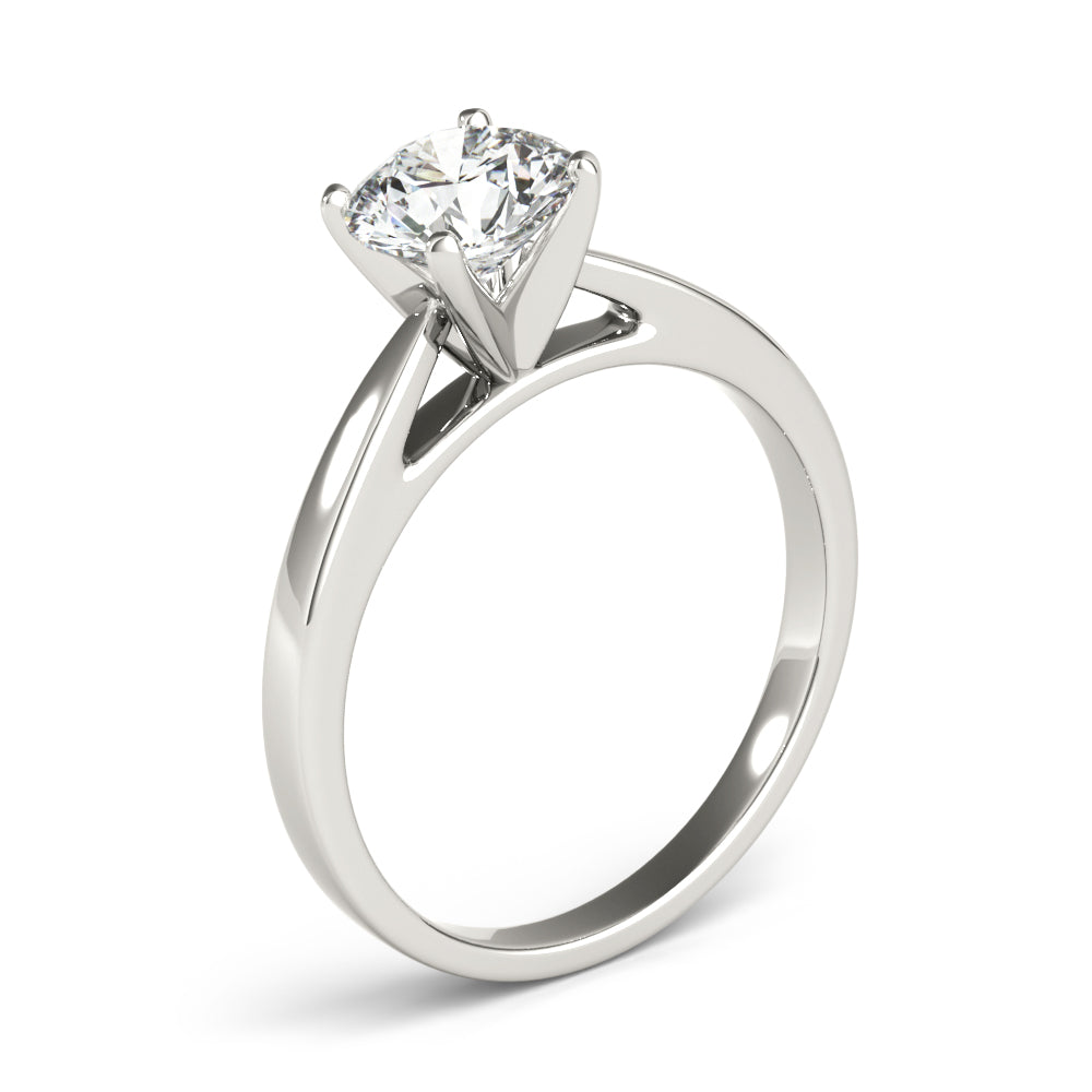 Luxe Cathedral Shank Solitaire Round Diamond Engagement Ring — 9K/18K Gold & Platinum