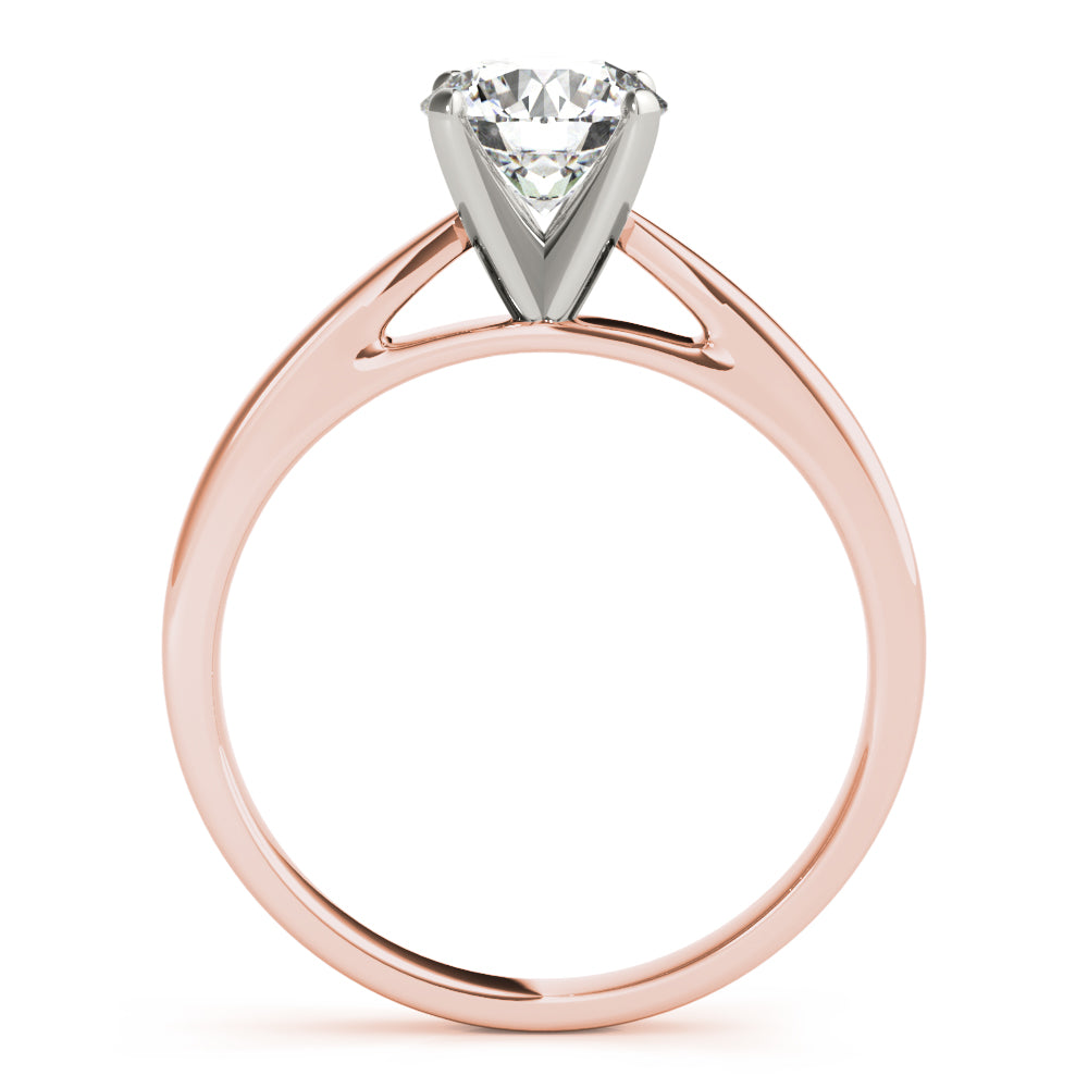 Luxe Cathedral Shank Solitaire Round Diamond Engagement Ring — 9K/18K Gold & Platinum
