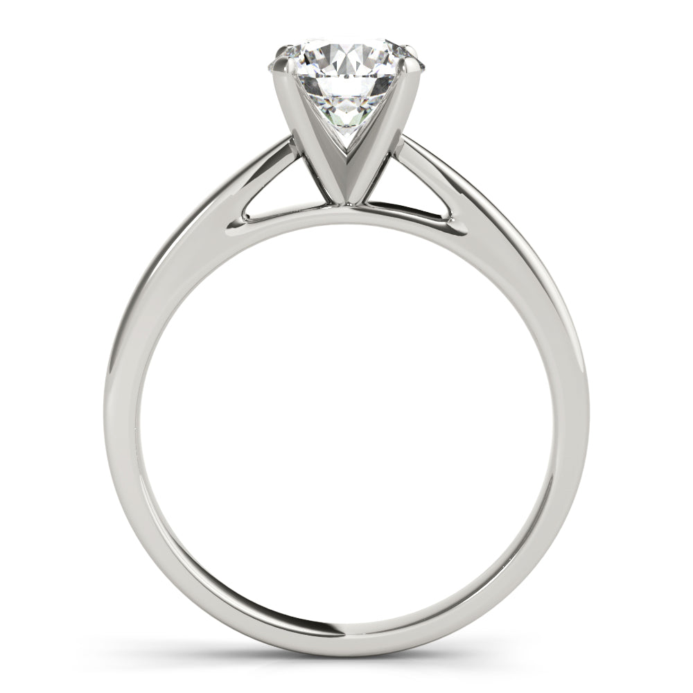 Luxe Cathedral Shank Solitaire Round Diamond Engagement Ring — 9K/18K Gold & Platinum