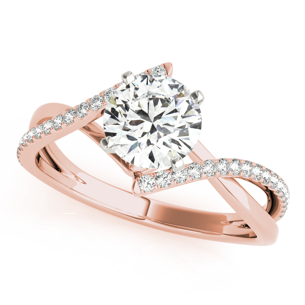 Signature Bypass Semi-Mount Round Diamond Engagement Ring — 9K/18K Gold & Platinum