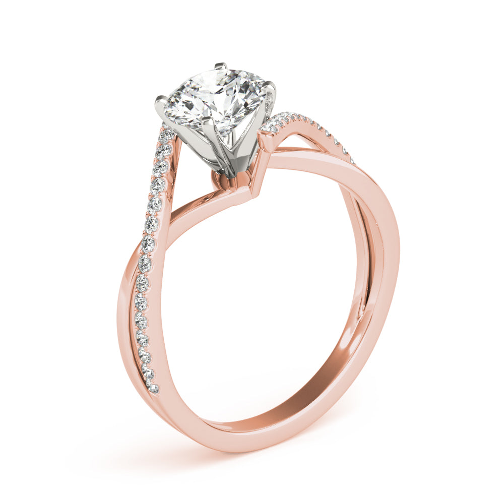 Signature Bypass Semi-Mount Round Diamond Engagement Ring — 9K/18K Gold & Platinum