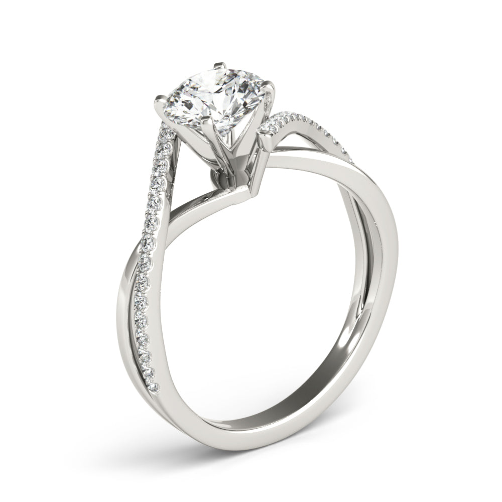 Signature Bypass Semi-Mount Round Diamond Engagement Ring — 9K/18K Gold & Platinum