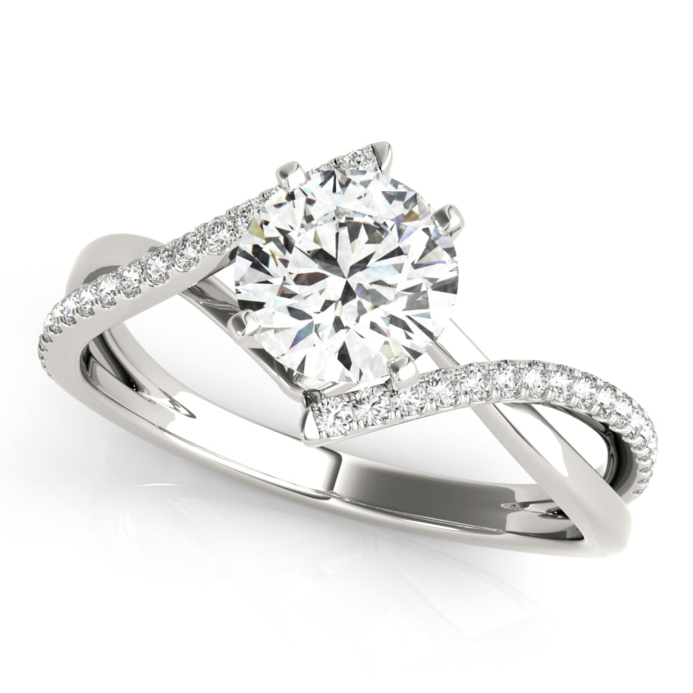 Signature Bypass Semi-Mount Round Diamond Engagement Ring — 9K/18K Gold & Platinum
