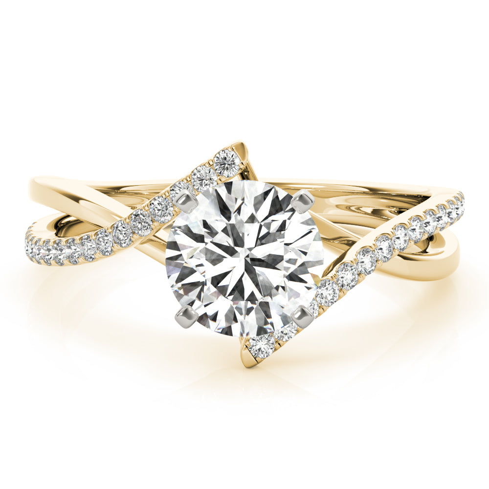 Signature Bypass Semi-Mount Round Diamond Engagement Ring — 9K/18K Gold & Platinum
