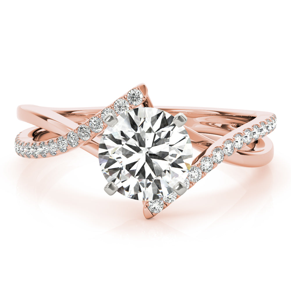 Signature Bypass Semi-Mount Round Diamond Engagement Ring — 9K/18K Gold & Platinum