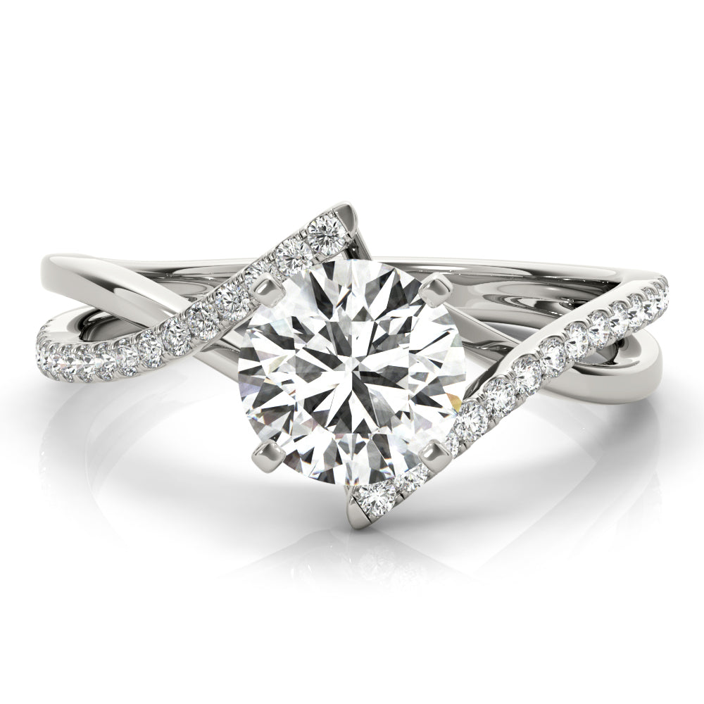 Signature Bypass Semi-Mount Round Diamond Engagement Ring — 9K/18K Gold & Platinum