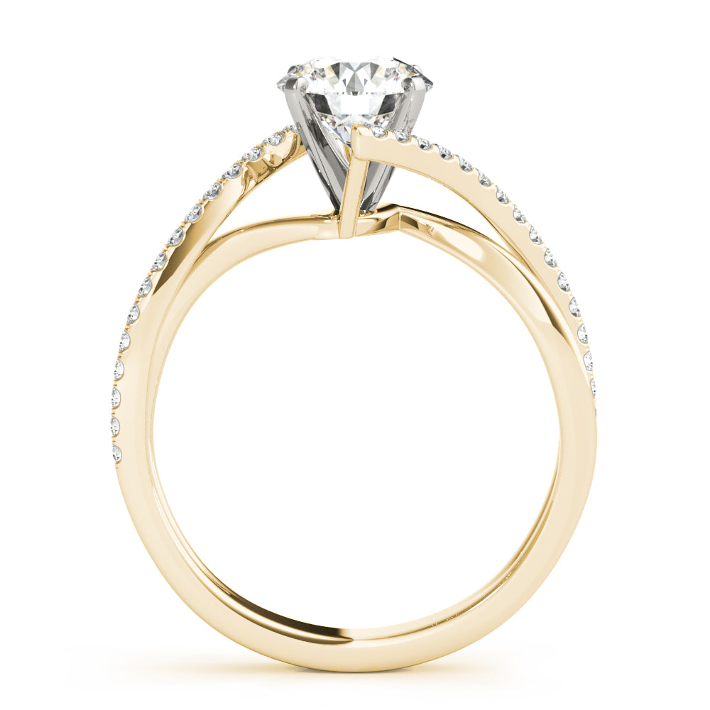 Signature Bypass Semi-Mount Round Diamond Engagement Ring — 9K/18K Gold & Platinum