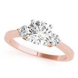 Adored Three-Stone Ring Round Diamond Engagement Ring — 9K/18K Gold & Platinum
