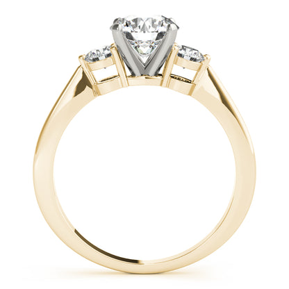 Lab-Grown Round Cut Diamond Three Stone Engagement Ring In 18k White Gold