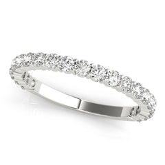 Shared Prong Half Eternity Ring in Gold & Platinum