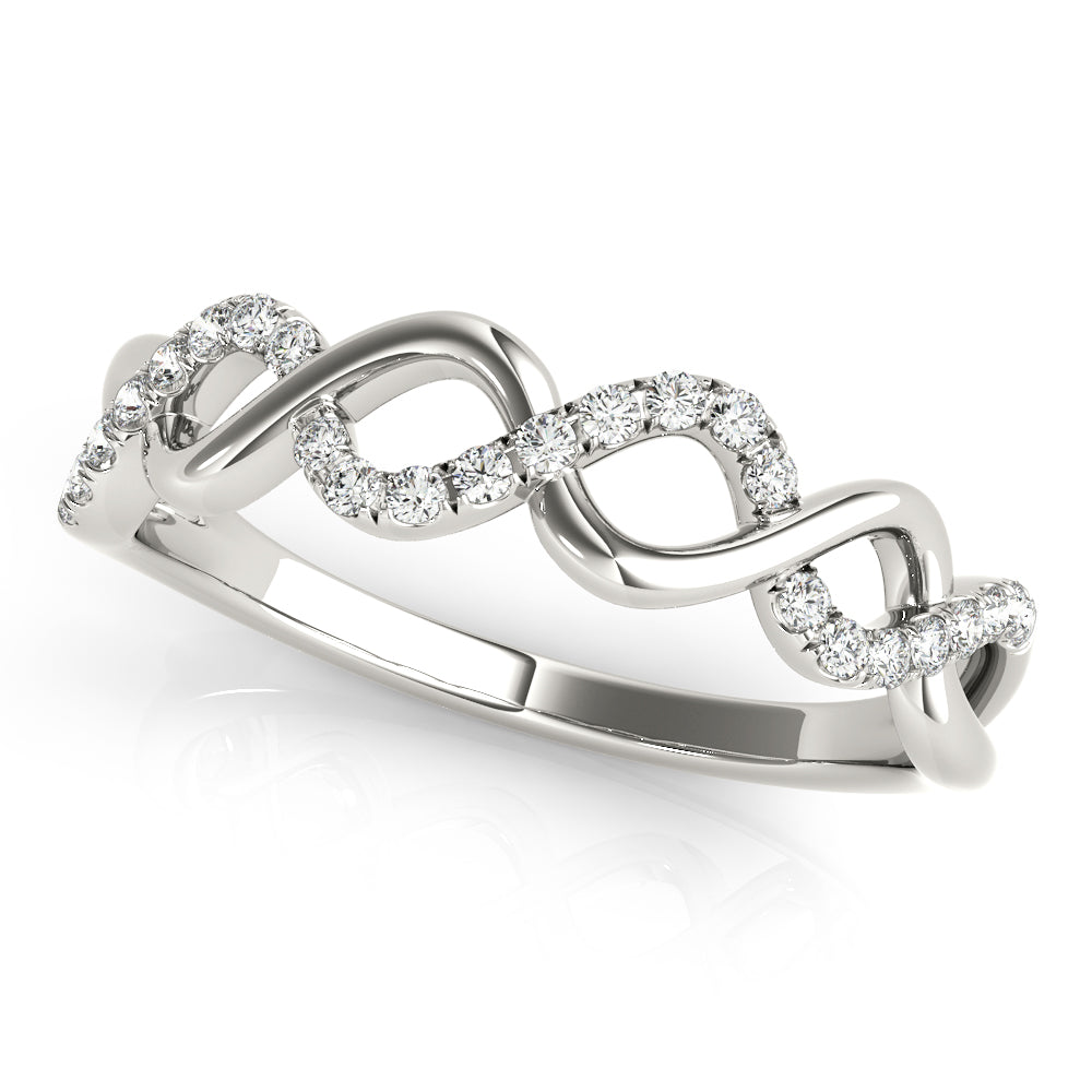 Twisted Half Eternity Ring in Gold & Platinum