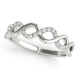 Twisted Half Eternity Ring in Gold & Platinum