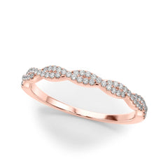 Twisted Stackable Half Eternity Ring in Gold & Platinum