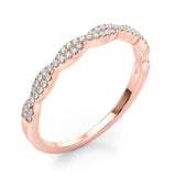 Twisted Stackable Half Eternity Ring in Gold & Platinum