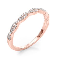 Twisted Stackable Half Eternity Ring in Gold & Platinum