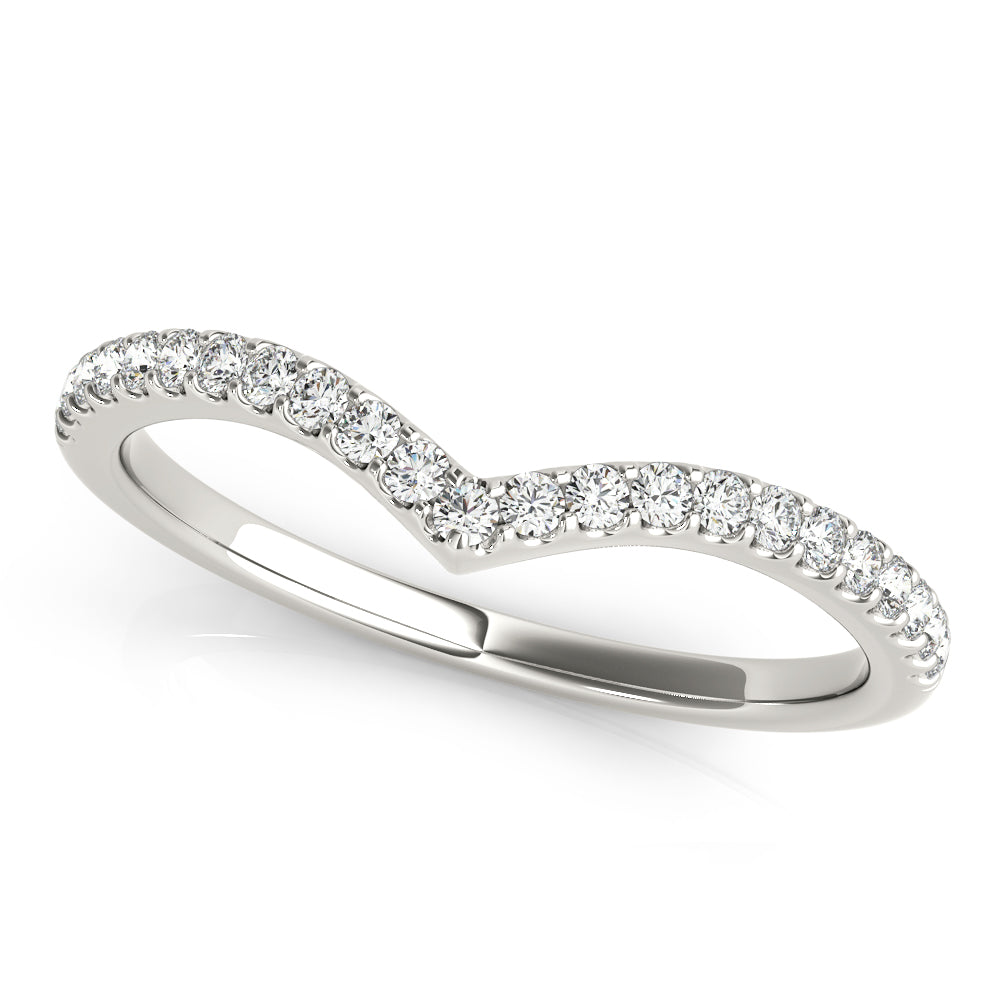 Chevron Diamond Half Eternity Ring in Gold & Platinum