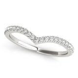 Chevron Diamond Half Eternity Ring in Gold & Platinum