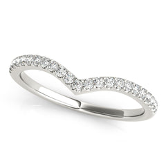 Chevron Diamond Half Eternity Ring in Gold & Platinum