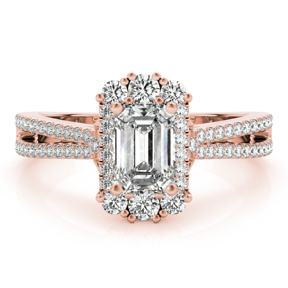 Artisan Cut Engagement Emerald Diamond Engagement Ring — 9K/18K Gold & Platinum