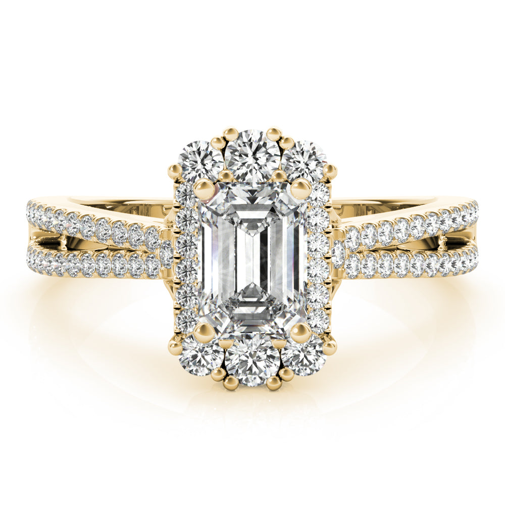 Artisan Cut Engagement Emerald Diamond Engagement Ring — 9K/18K Gold & Platinum