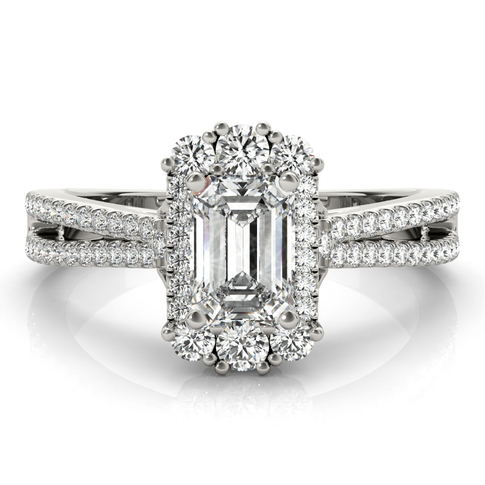 Artisan Cut Engagement Emerald Diamond Engagement Ring — 9K/18K Gold & Platinum