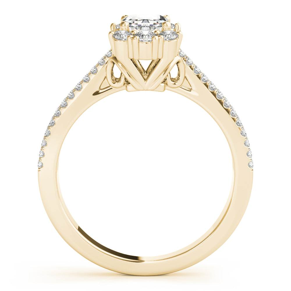 Artisan Cut Engagement Emerald Diamond Engagement Ring — 9K/18K Gold & Platinum