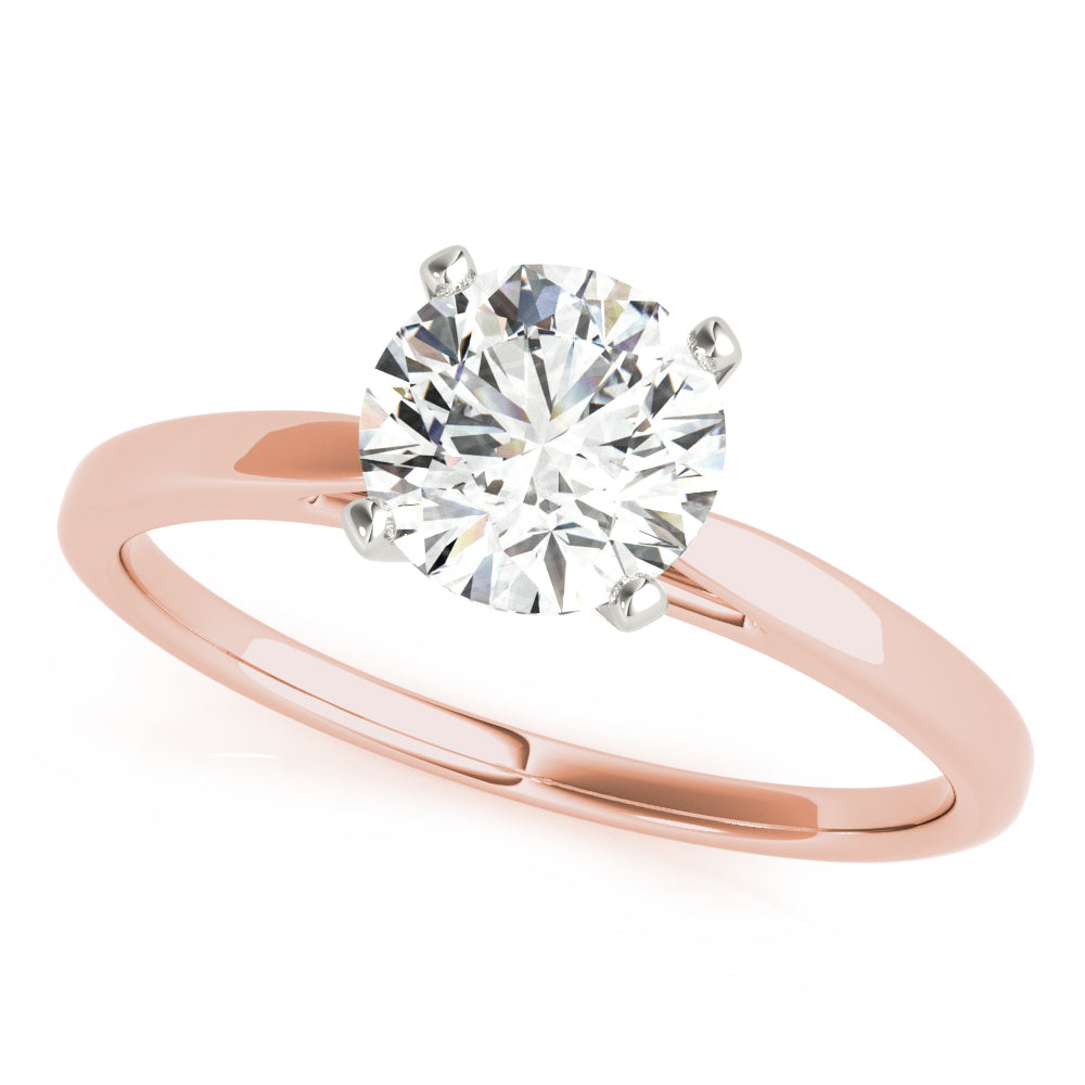 Resplendent Cathedral Mounting Round Diamond Engagement Ring — 9K/18K Gold & Platinum