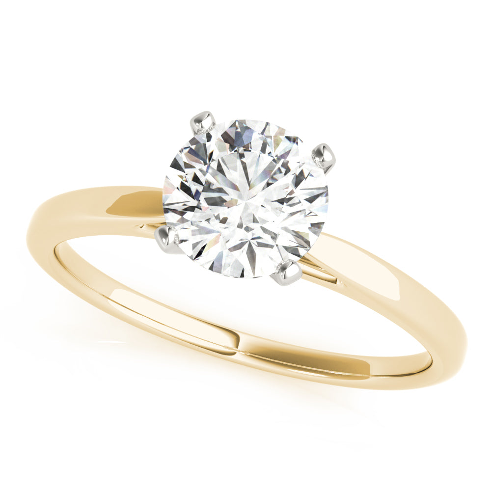 Resplendent Cathedral Mounting Round Diamond Engagement Ring — 9K/18K Gold & Platinum