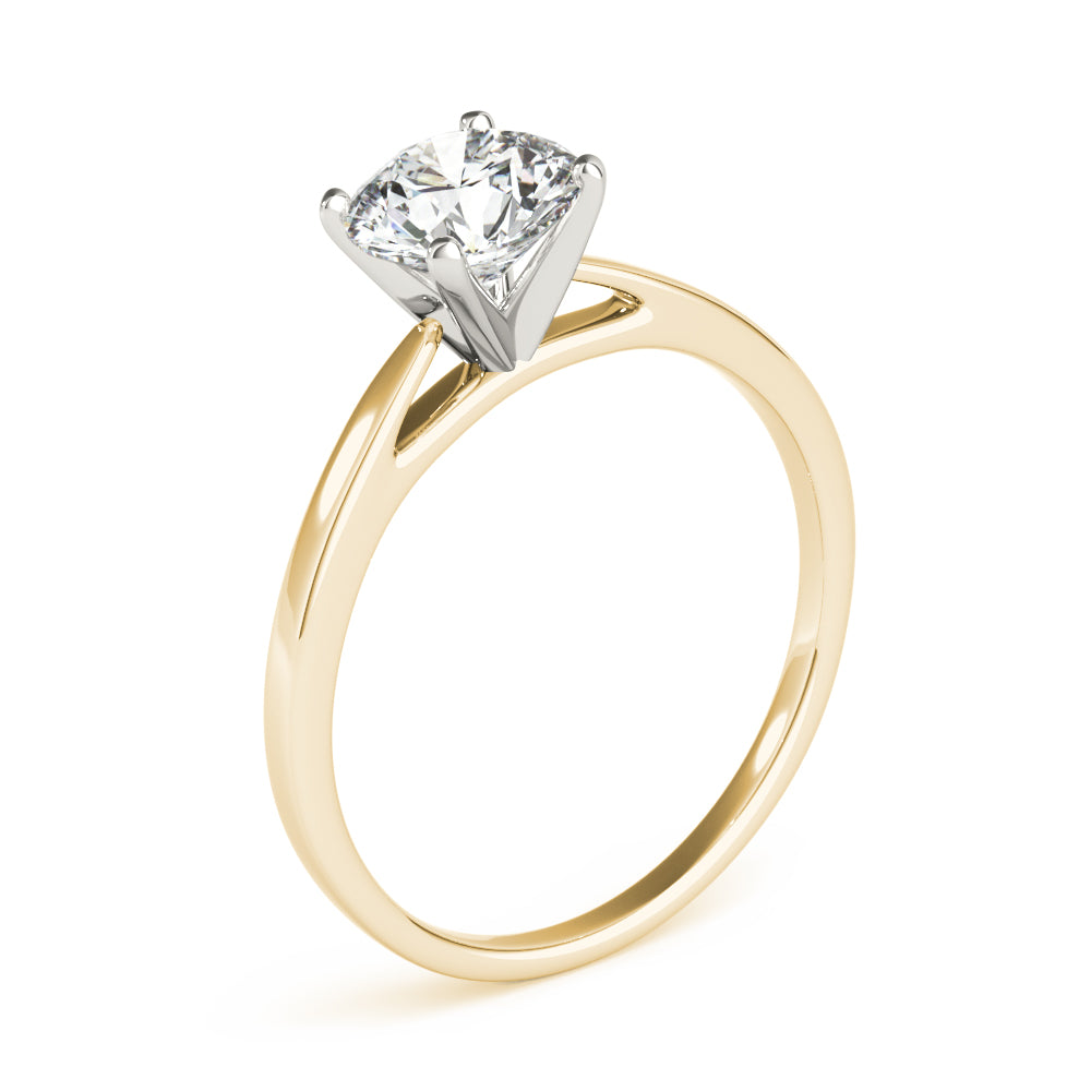 Resplendent Cathedral Mounting Round Diamond Engagement Ring — 9K/18K Gold & Platinum