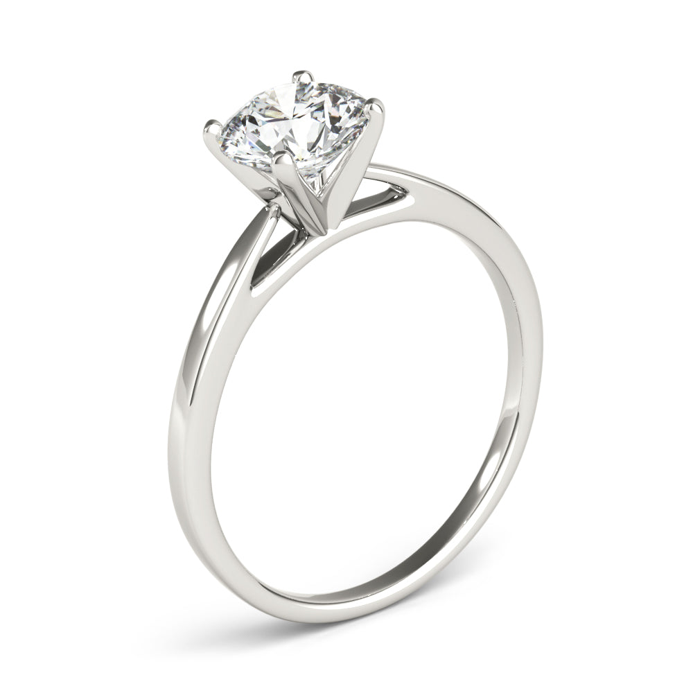 Resplendent Cathedral Mounting Round Diamond Engagement Ring — 9K/18K Gold & Platinum