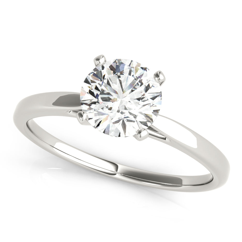 Resplendent Cathedral Mounting Round Diamond Engagement Ring — 9K/18K Gold & Platinum