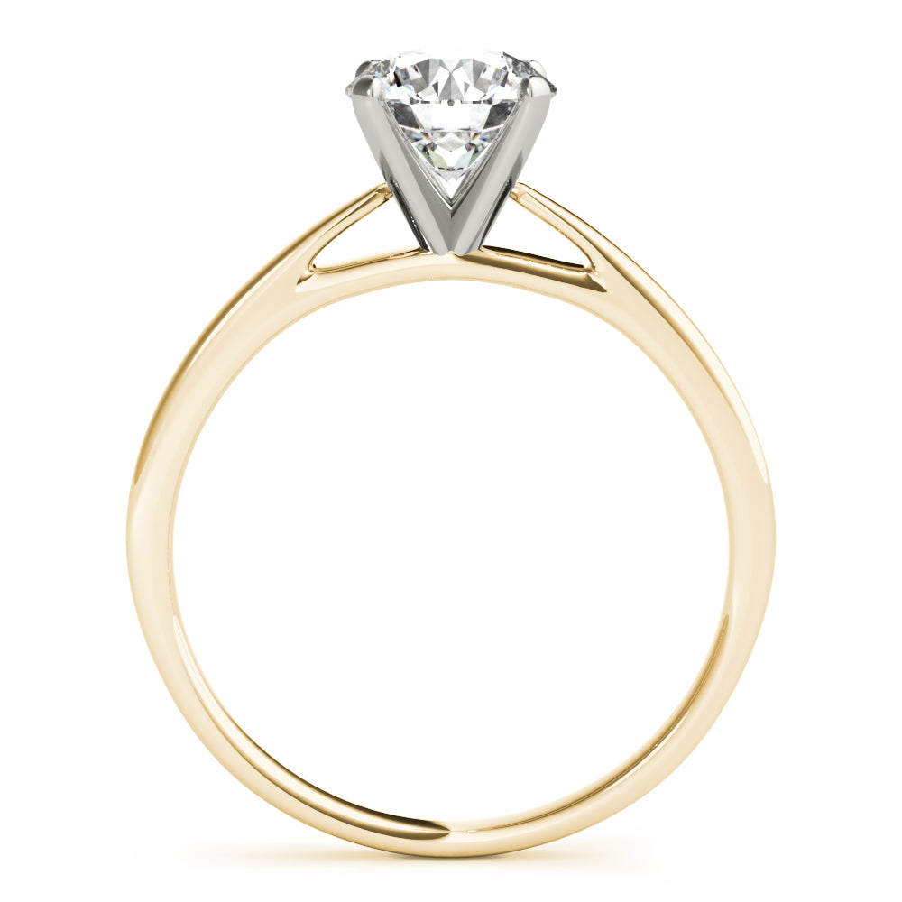 Resplendent Cathedral Mounting Round Diamond Engagement Ring — 9K/18K Gold & Platinum