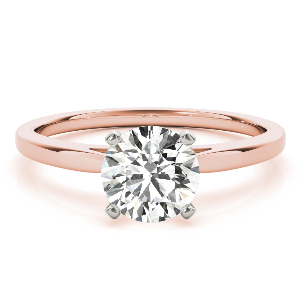 Resplendent Cathedral Mounting Round Diamond Engagement Ring — 9K/18K Gold & Platinum