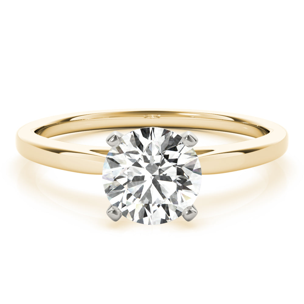 Resplendent Cathedral Mounting Round Diamond Engagement Ring — 9K/18K Gold & Platinum