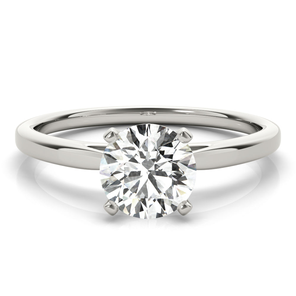 Resplendent Cathedral Mounting Round Diamond Engagement Ring — 9K/18K Gold & Platinum
