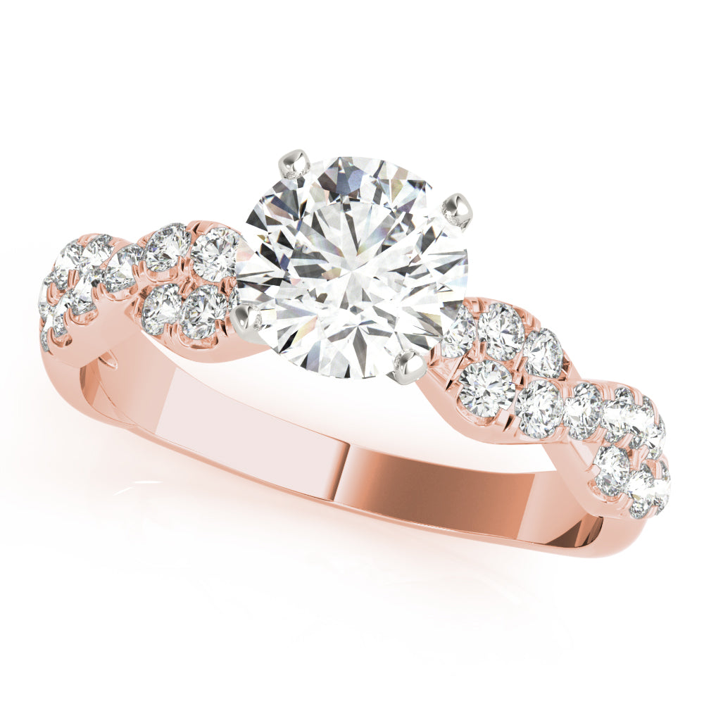 Enchanted Semi Mount Engagement Ring Round Diamond Engagement Ring — 9K/18K Gold & Platinum